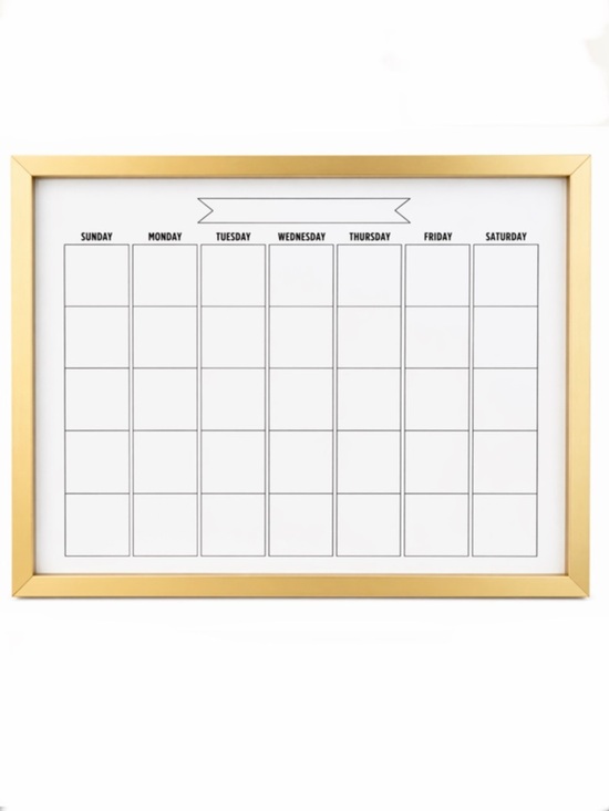 Other - Gold Framed Weekly Planner Calendar White board